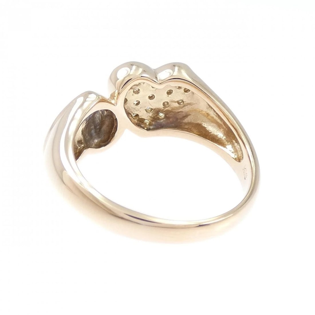 K18PG HEART PAVE DIAMOND RING - 2