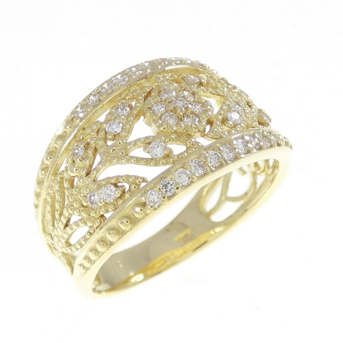 K18YG DIAMOND RING: K18YG Diamond Ring Brand: Unbranded Type/Style: Ring Material: K18YG, Main Stone/Creation Natural Color: Yellow Gold Size: 6.5-7 (US size) Accessories: None Accessories Notice: When purchasing