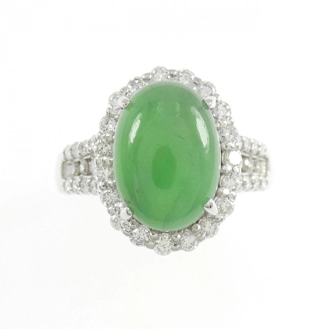 K18WG JADE RING - 2