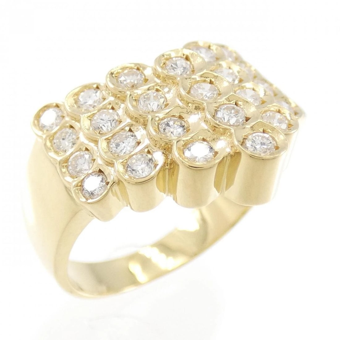 K18YG DIAMOND RING: K18YG Diamond Ring Brand: Unbranded Type/Style: Diamond ring Material: K18YG, Main Stone/Creation Natural Color: YG Size: US 5 3/4 Accessories: None Accessories Notice: When purchasing pre