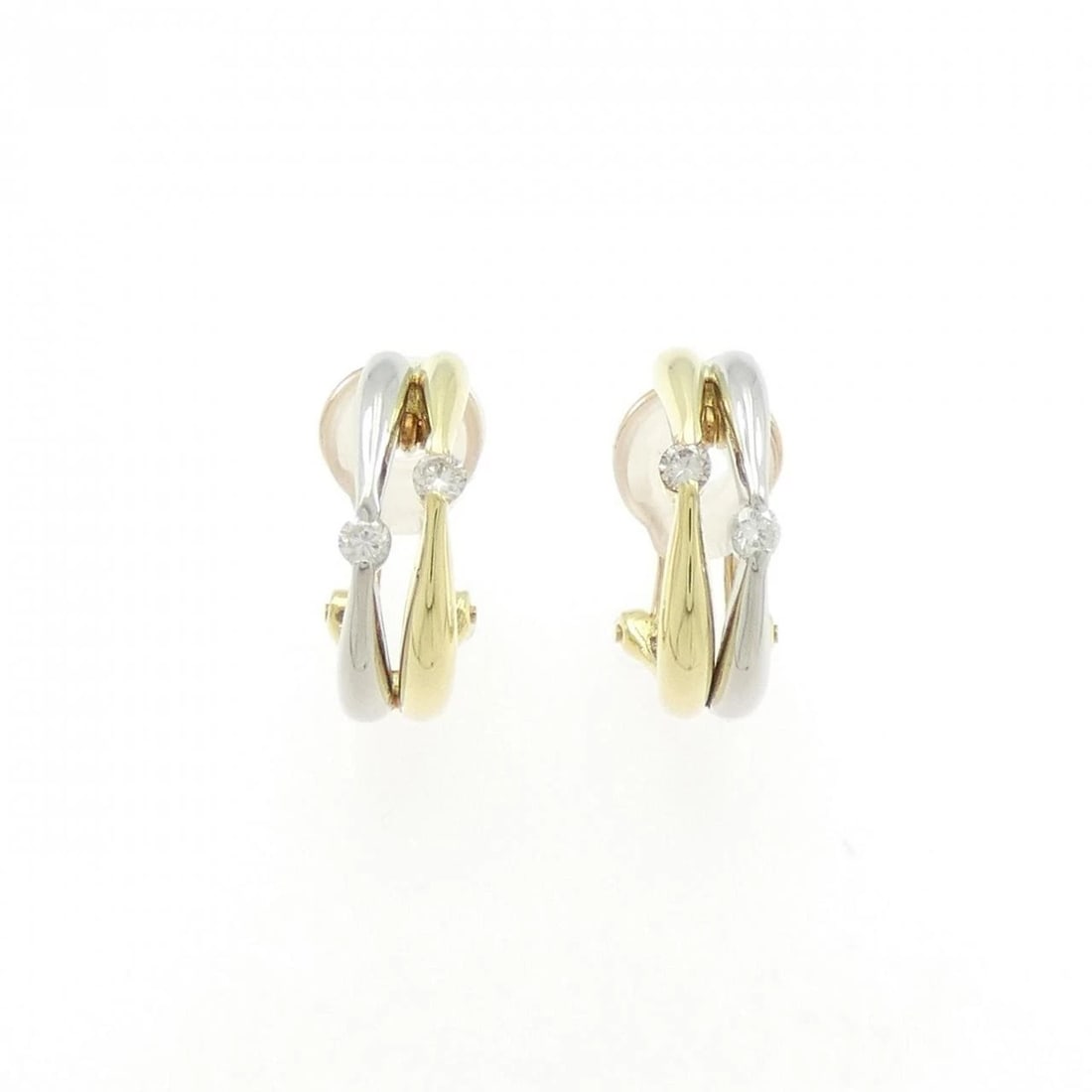 K18YG/PT900 DIAMOND PIERCE/EARRING: K18YG/PT900 Diamond Pierce/Earring Brand: Unbranded Type/Style: Diamond Pierce/Earring Material: K18YG/PT900, Main Stone/Creation Natural Color: YG,Silver Size: Actual Size Approx. height x width: