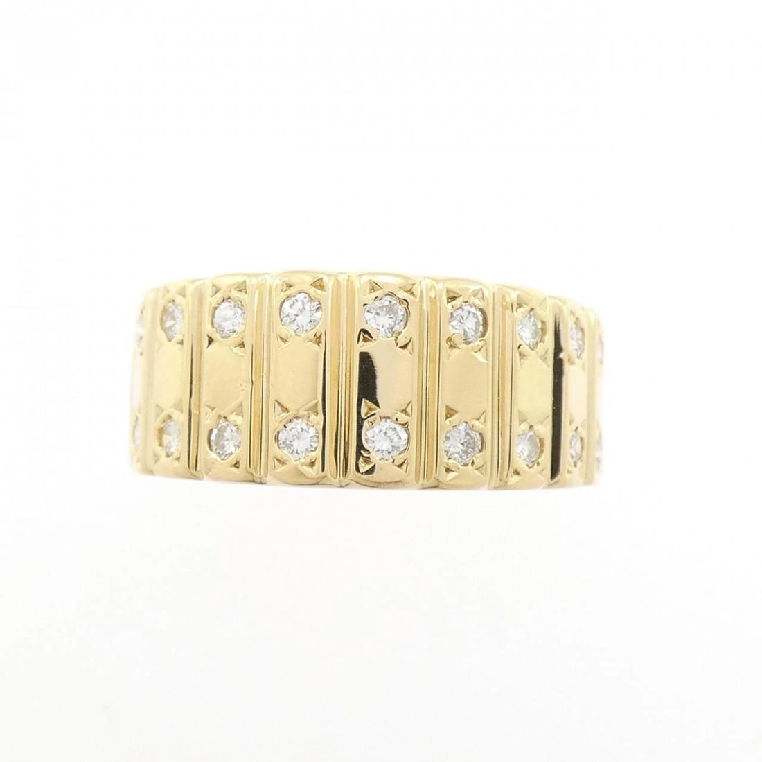 K18YG DIAMOND RING: K18YG Diamond Ring Brand: Unbranded Type/Style: Diamond Ring Material: K18YG, Main Stone/Creation Natural Color: YG Size: US 8 3/4 Accessories: None Accessories Notice: When purchasing pre-owned
