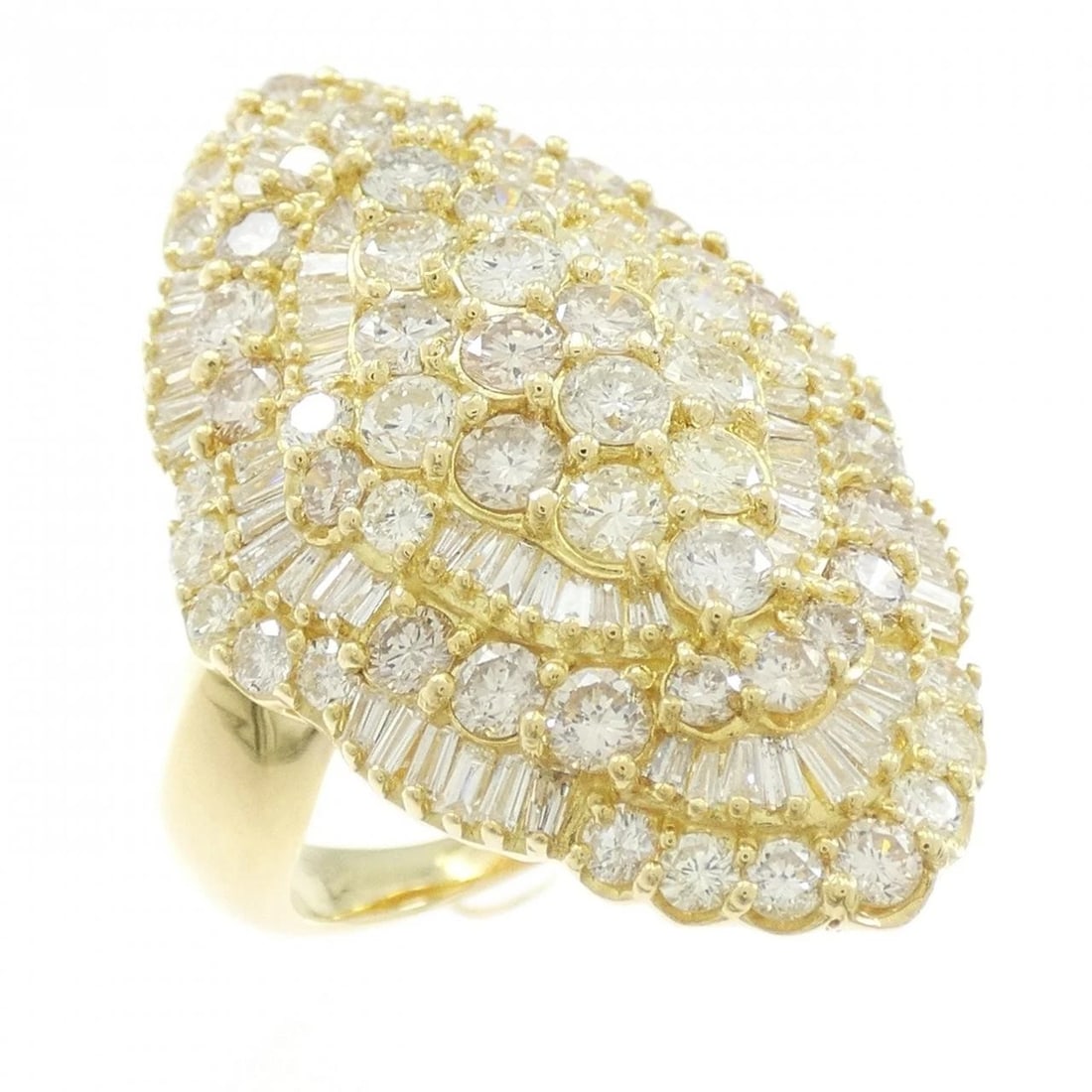 K18YG DIAMOND RING: K18YG Diamond Ring Brand: Unbranded Type/Style: Diamond Ring Material: K18YG, Main Stone/Creation Natural Color: YG Size: US 7 3/4 Accessories: None Accessories Notice: When purchasing pre-owned