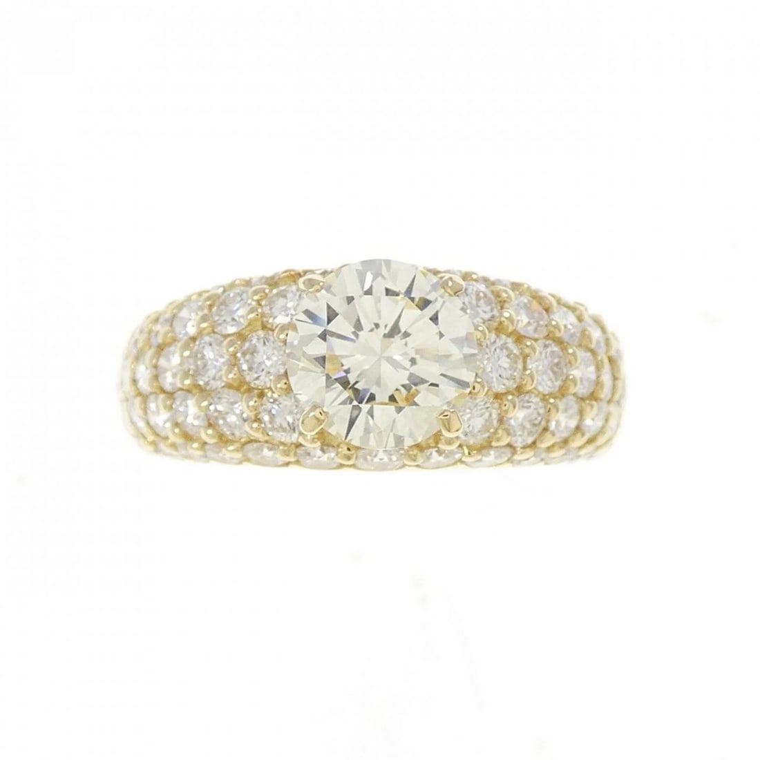 K18YG DIAMOND RING: K18YG Diamond Ring Brand: Unbranded Type/Style: Ring Material: K18YG, Main Stone/Creation Natural Color: YG Size: US 5.75 Accessories: None Accessories Notice: When purchasing pre-owned goods, please