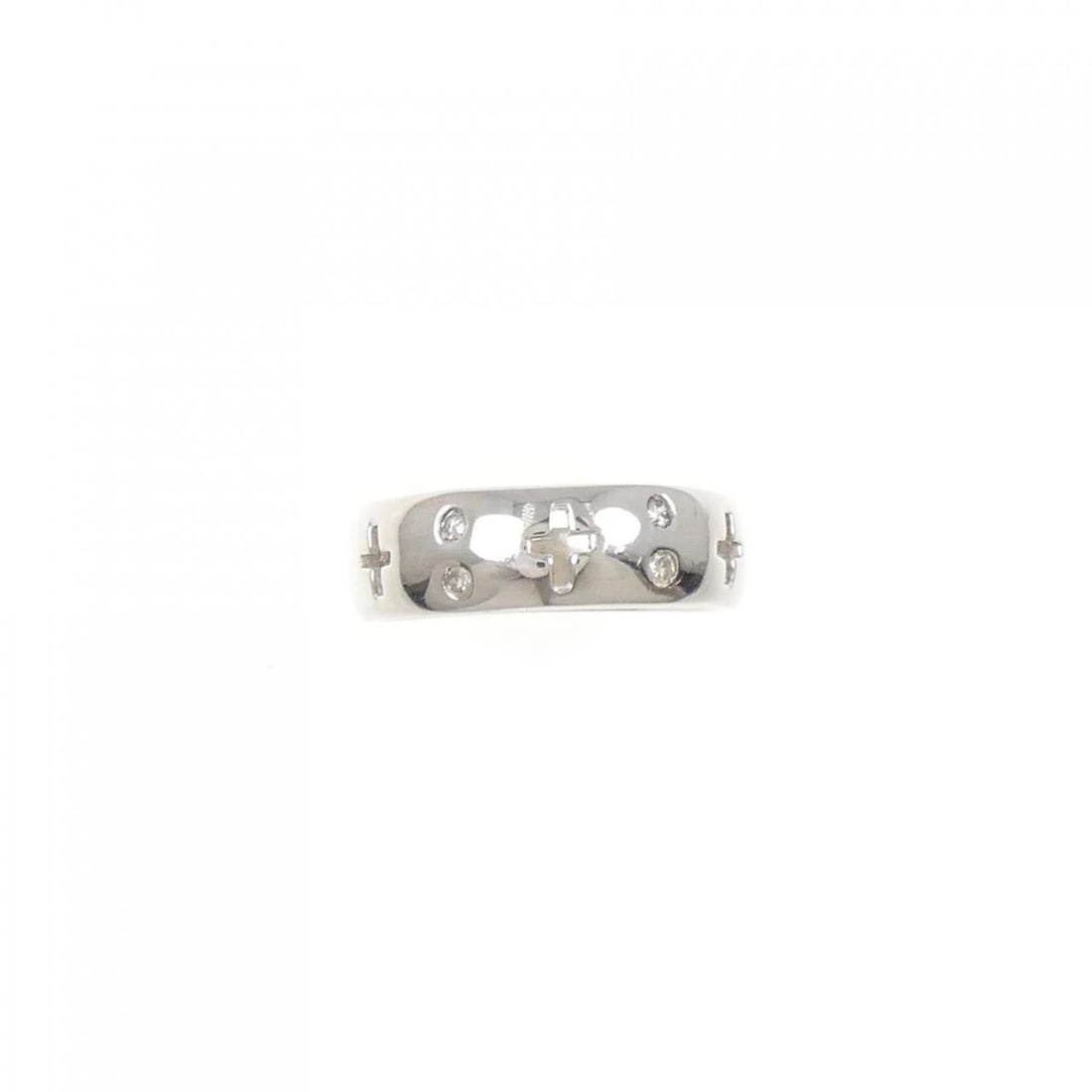 K18WG CROSS DIAMOND RING - 2