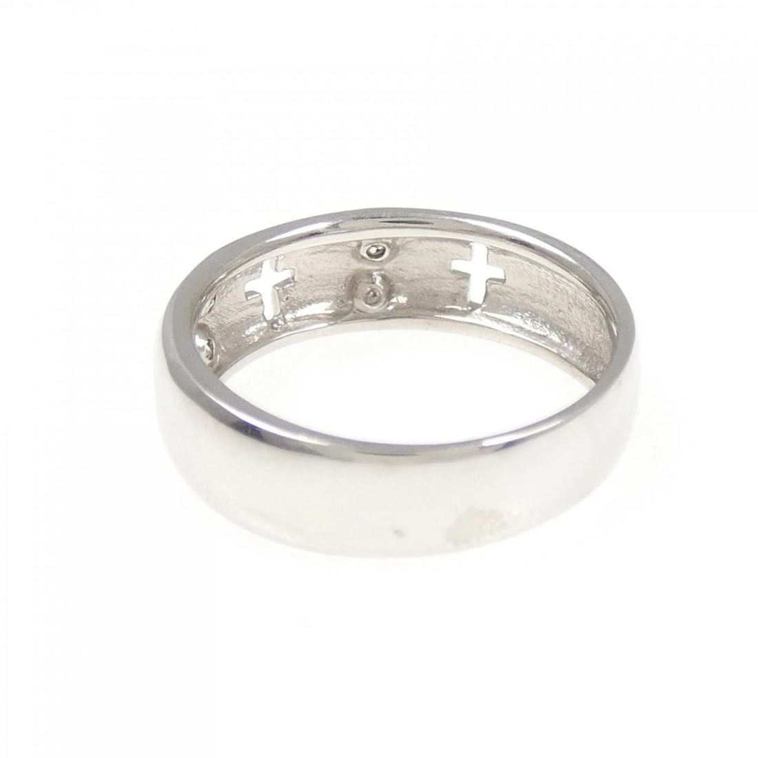 K18WG CROSS DIAMOND RING - 3
