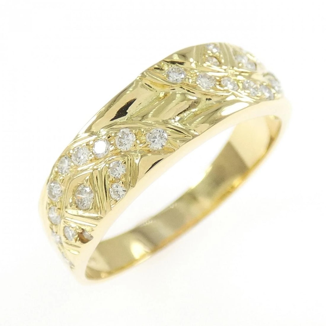 750YG DIAMOND RING: 750YG diamond ring Brand: Unbranded Type/Style: Diamond ring Material: 750YG, Main Stone/Creation Natural Color: YG Size: US 9.5 Accessories: None Accessories Notice: When purchasing pre-owned goods,