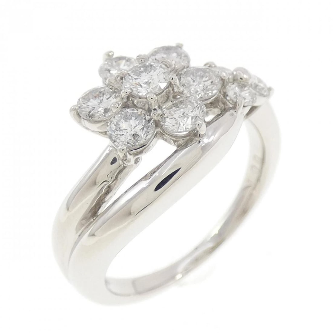 PT900 FLOWER DIAMOND RING: PT900 Flower Diamond Ring Brand: Unbranded Type/Style: Diamond Ring Material: Platinum900, Main Stone/Creation Natural Color: Platinum Size: US 6 1/4 Accessories: None Accessories Notice: When