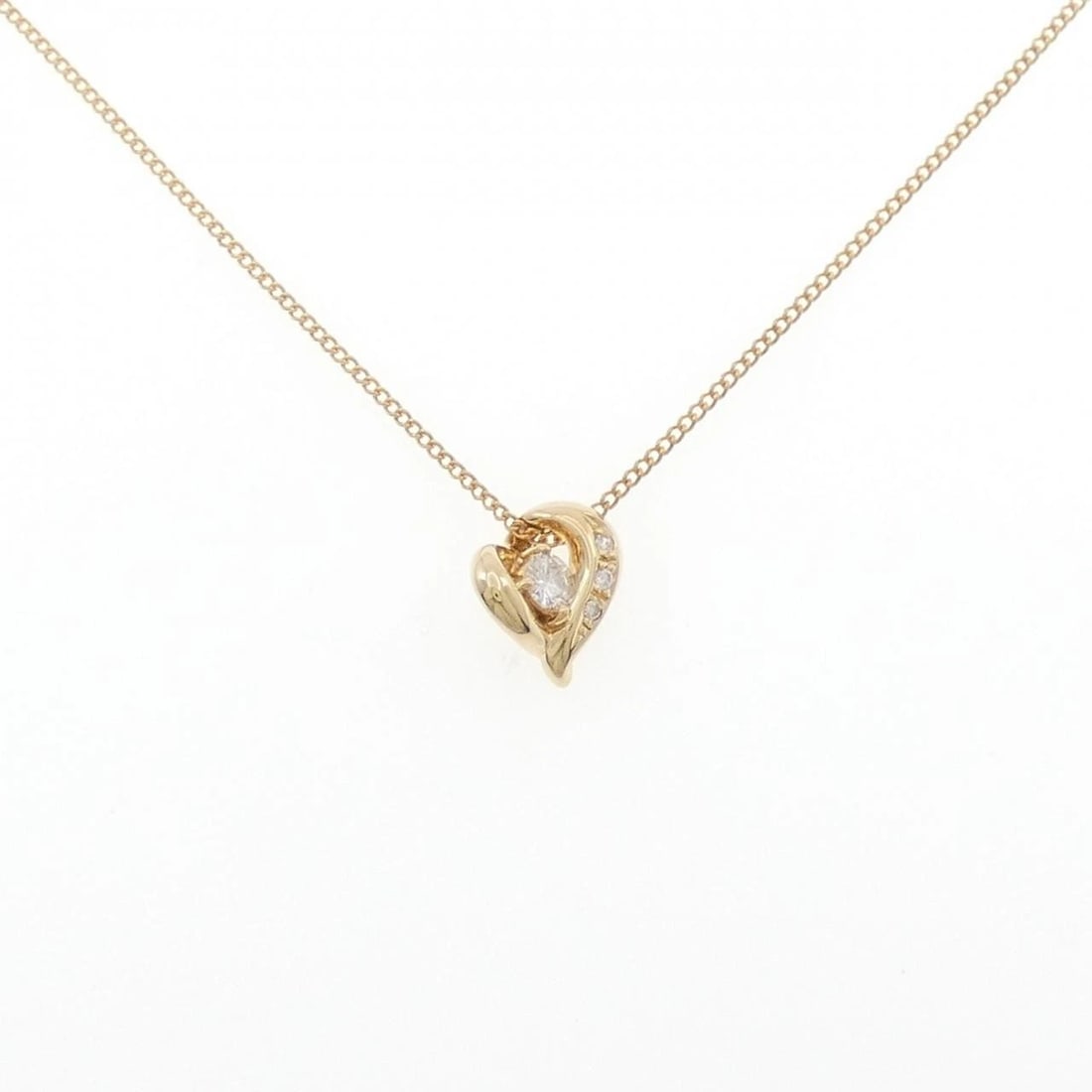 K18YG DIAMOND NECKLACE: K18YG Diamond Necklace Brand: Unbranded Type/Style: Diamond Necklace Material: 18KYG, Main Stone/Creation Natural Color: Yellow gold Size: 41cm Actual Size Pendant length approx. x width approx.: