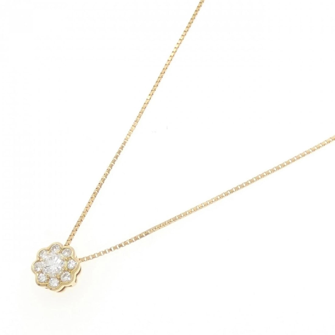 K18YG FLOWER DIAMOND NECKLACE - 2