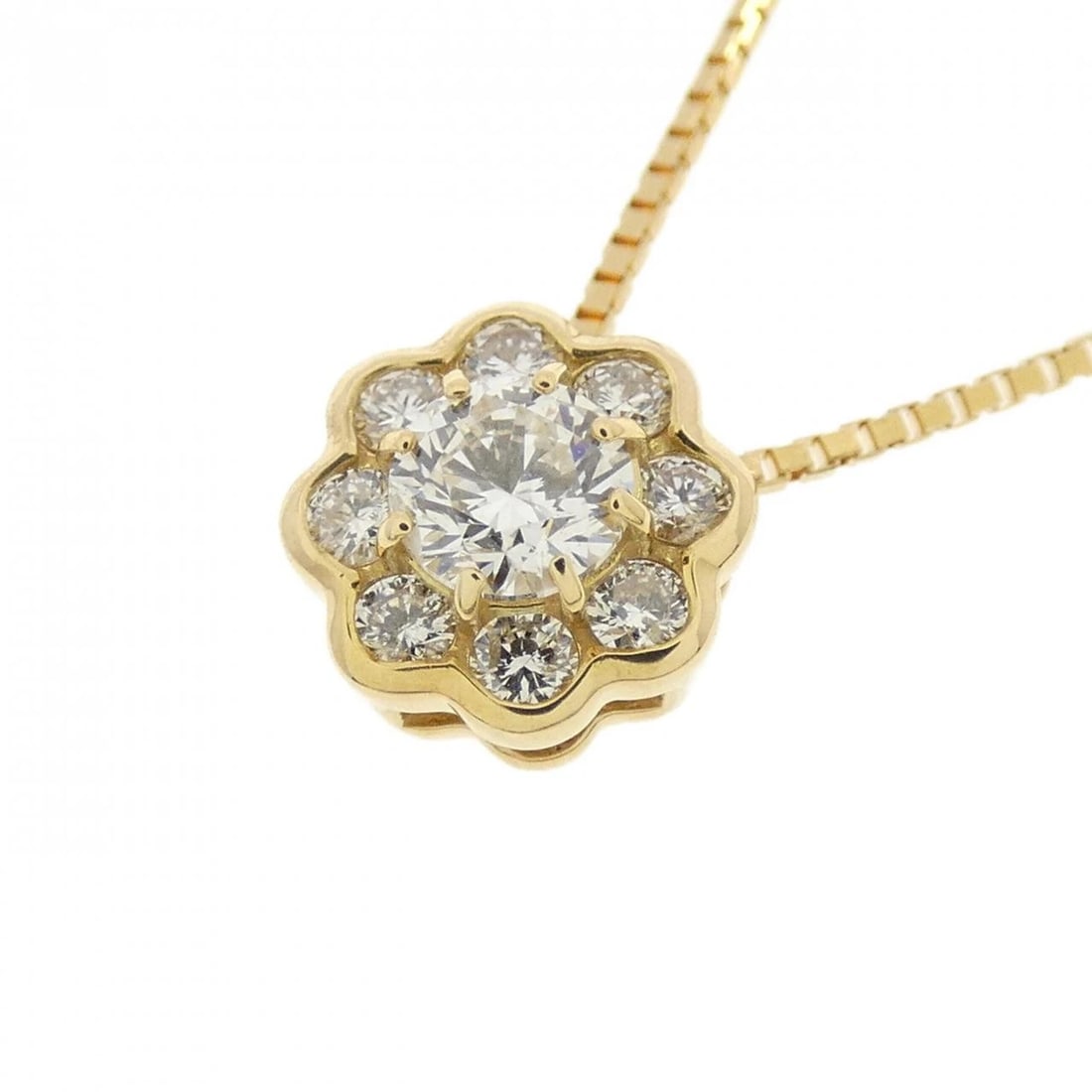 K18YG FLOWER DIAMOND NECKLACE - 3