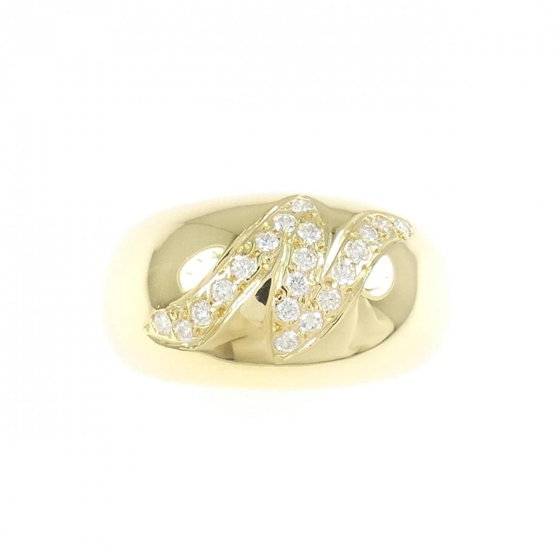 750YG INITIAL N DIAMOND RING: 750YG Initial N Diamond Ring Brand: Unbranded Type/Style: Diamond Ring Material: 750YG, Main Stone/Creation Natural Color: Yellow gold Size: US 6 1/2 Accessories: None Accessories Notice: When