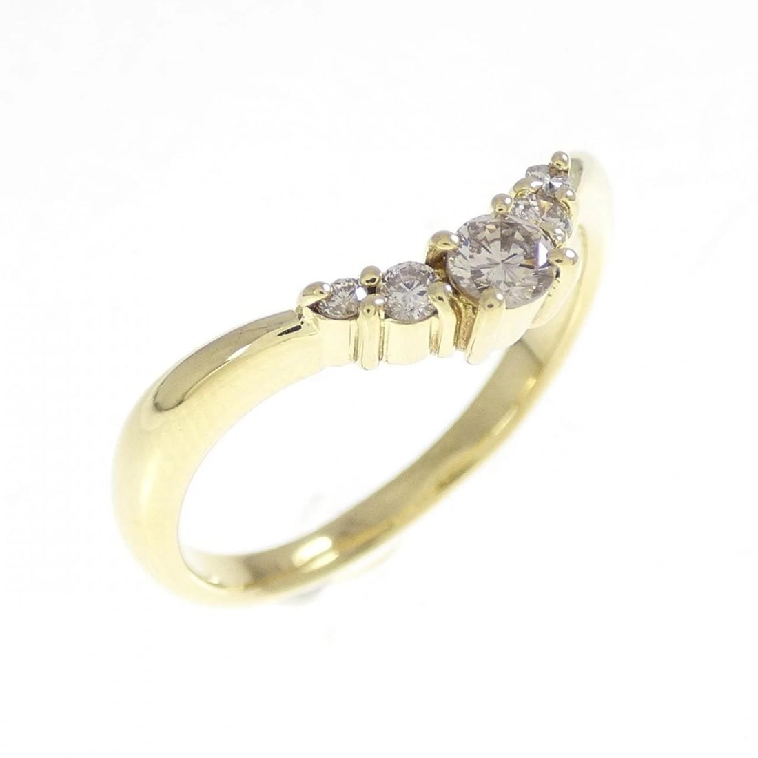 K18YG DIAMOND RING: K18YG Diamond Ring Brand: Unbranded Type/Style: Diamond Ring Material: K18YG, Main Stone/Creation Natural Color: YG Size: US 6 1/2 Accessories: None Accessories Notice: When purchasing pre-owned