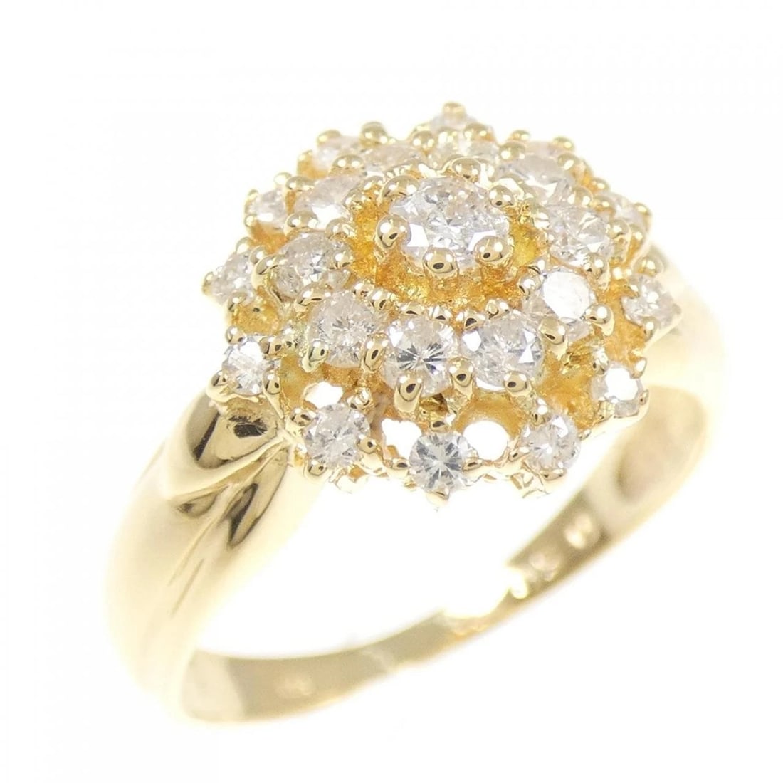 K18YG DIAMOND RING: K18YG Diamond Ring Brand: Unbranded Type/Style: Diamond Ring Material: K18YG, Main Stone/Creation Natural Color: Yellow Gold Size: US 5 1/4 Accessories: None Accessories Notice: When purchasing