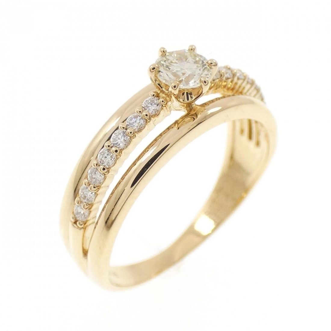 K18YG DIAMOND RING: K18YG Diamond Ring Brand: Unbranded Type/Style: Diamond Ring Material: K18YG, Main Stone/Creation NATURAL Color: YELLOW GOLD Size: US 6 1/4 Accessories: None Accessories Notice: When purchasing