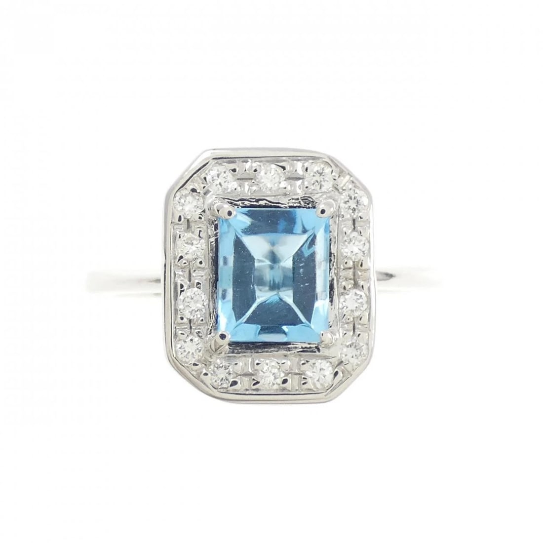 K18WG BLUE TOPAZ RING - 2