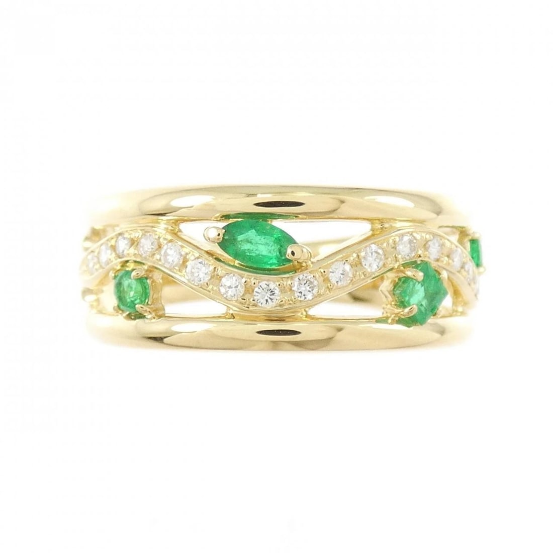 18K YELLOW GOLD EMERALD RING - 2
