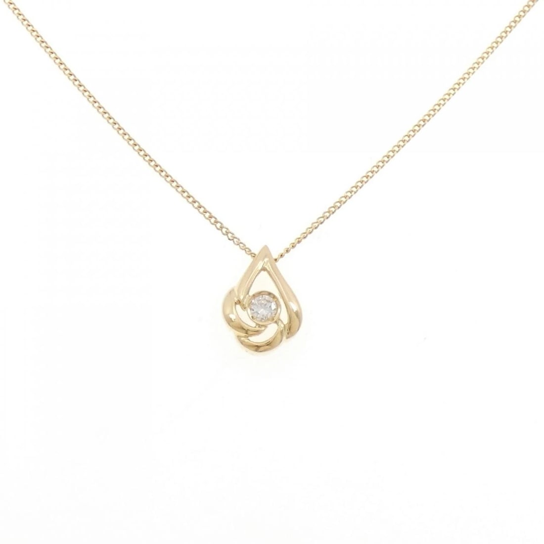 K18YG DIAMOND NECKLACE: K18YG Diamond Necklace Brand: Unbranded Type/Style: Diamond Necklace Material: K18YG, Main Stone/Creation Natural Color: Yellow Gold Size: Actual Size Pendant length approx. x width approx.: