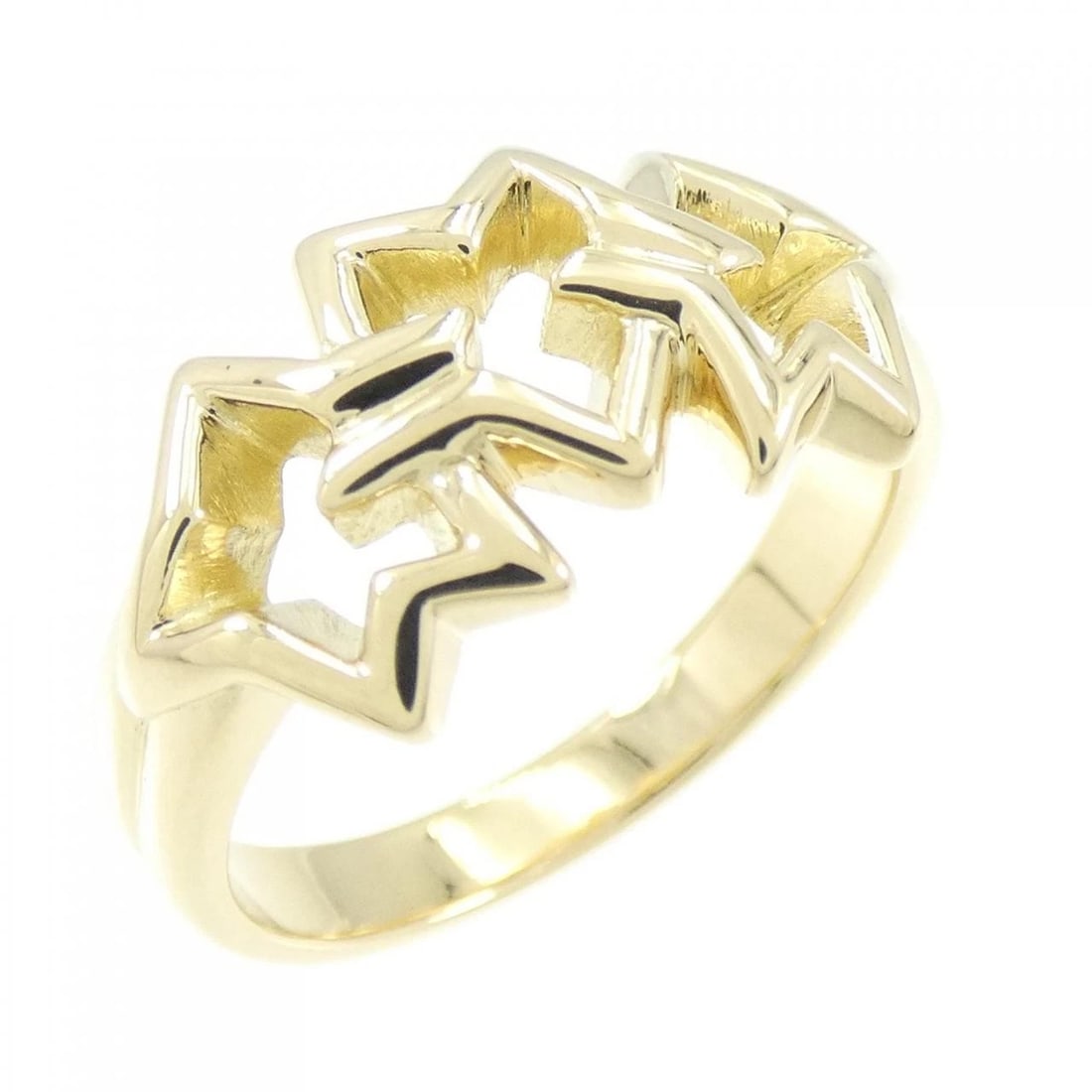 K18YG STAR RING: K18YG Star Ring Brand: Unbranded Type/Style: ring Material: K18YG, Color: YELLOW GOLD Size: US 5 1/4 Accessories: None Accessories Notice: When purchasing pre-owned goods, please refer to the photos