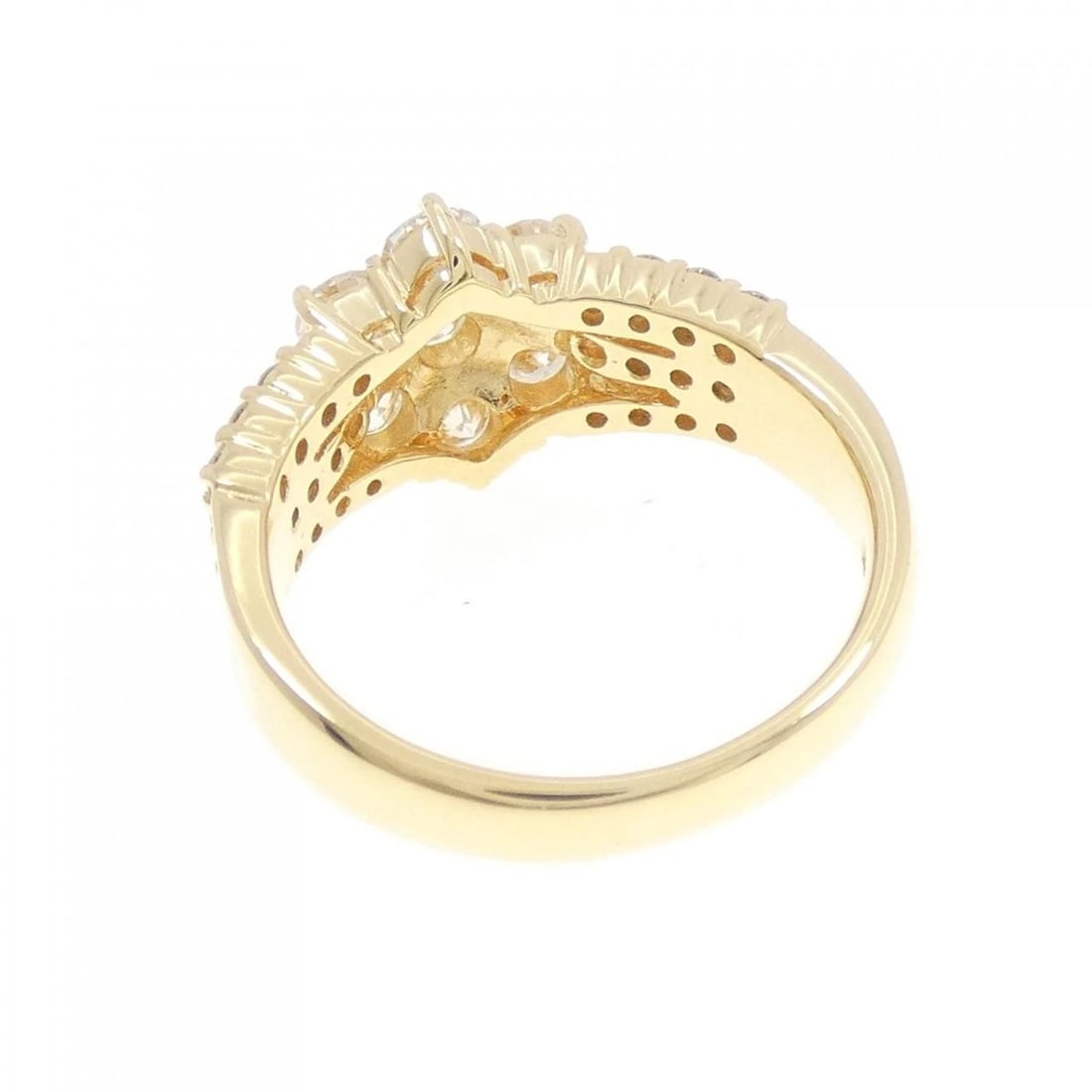 K18YG FLOWER DIAMOND RING - 2