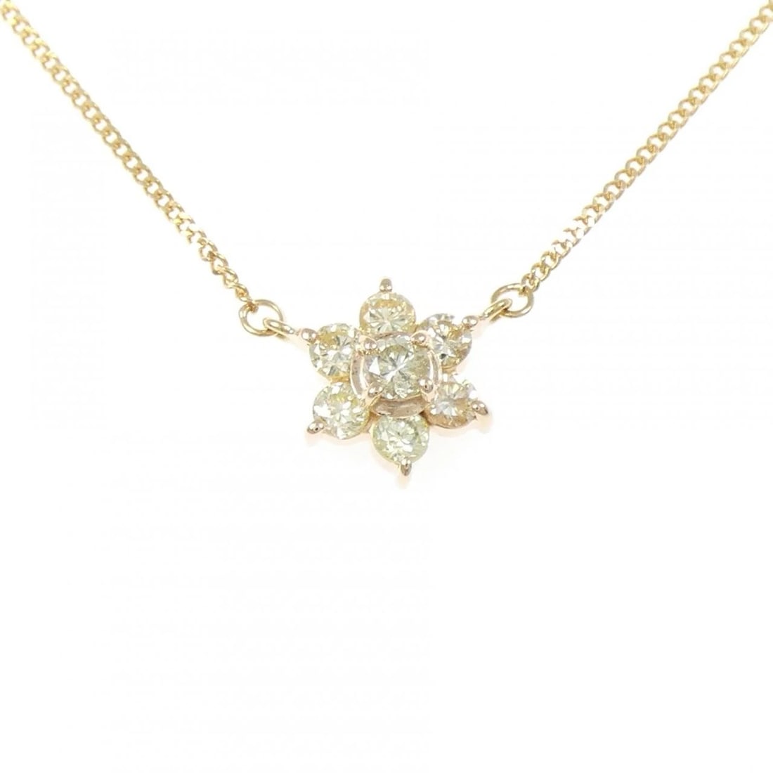 18K YELLOW GOLD DIAMOND NECKLACE: 18K Yellow Gold Diamond Necklace Brand: Unbranded Type/Style: Diamond Necklace Material: K18YG, Main Stone/Creation Natural Color: YG Size: 41cmActual Size Pendant length approx. x width approx.: