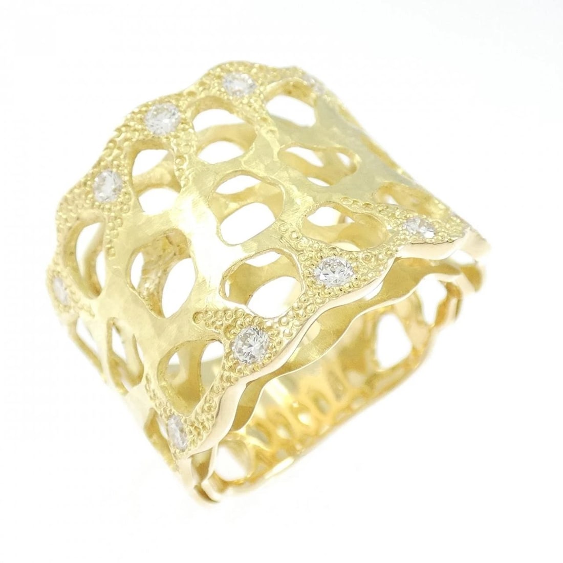 750YG DIAMOND RING: 750YG diamond ring Brand: Unbranded Type/Style: Diamond Ring Material: 750YG, Main Stone/Creation Natural Color: Yellow Gold Size: US 6 3/4 Accessories: None Accessories Notice: When purchasing