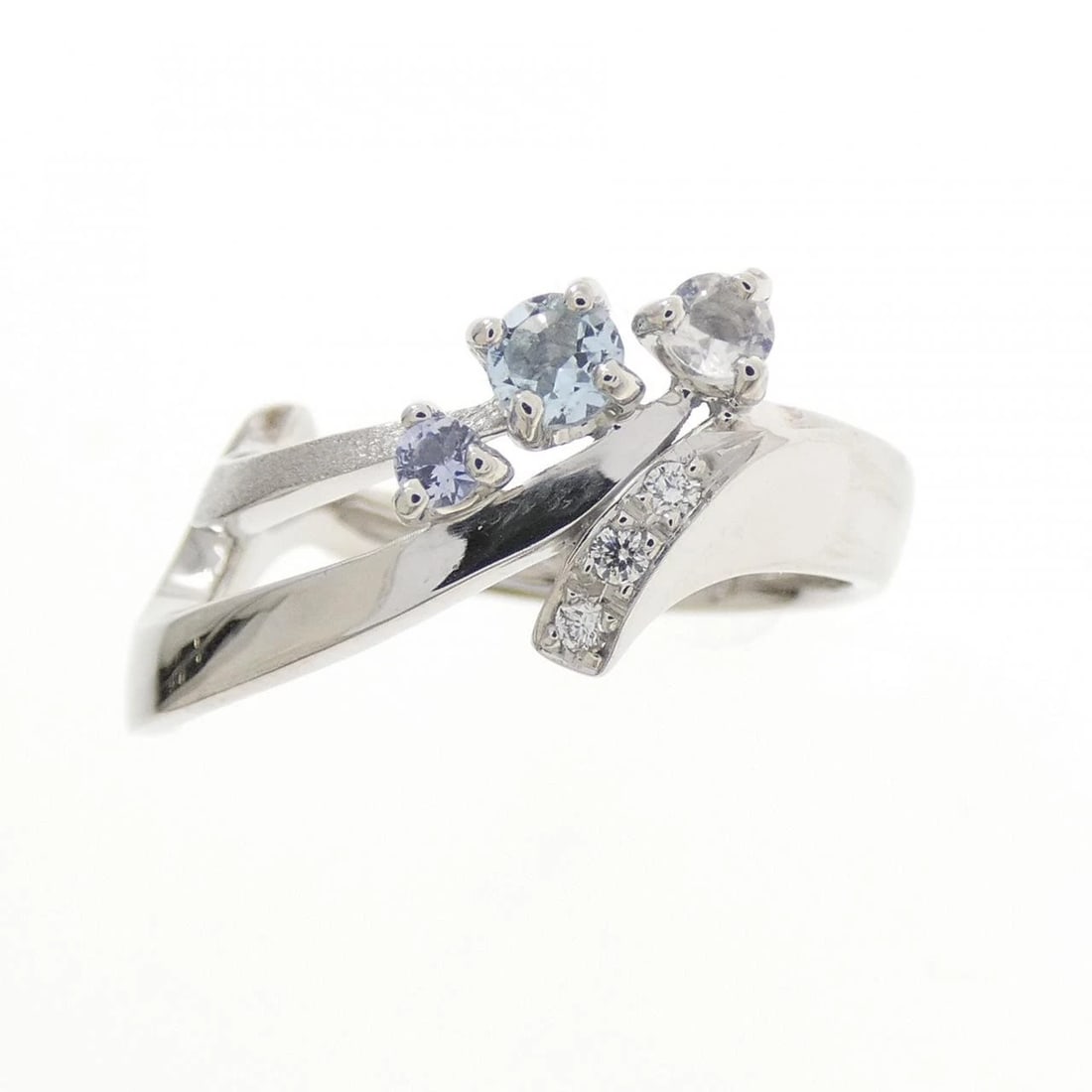 K18WG COLOR STONE RING - 2