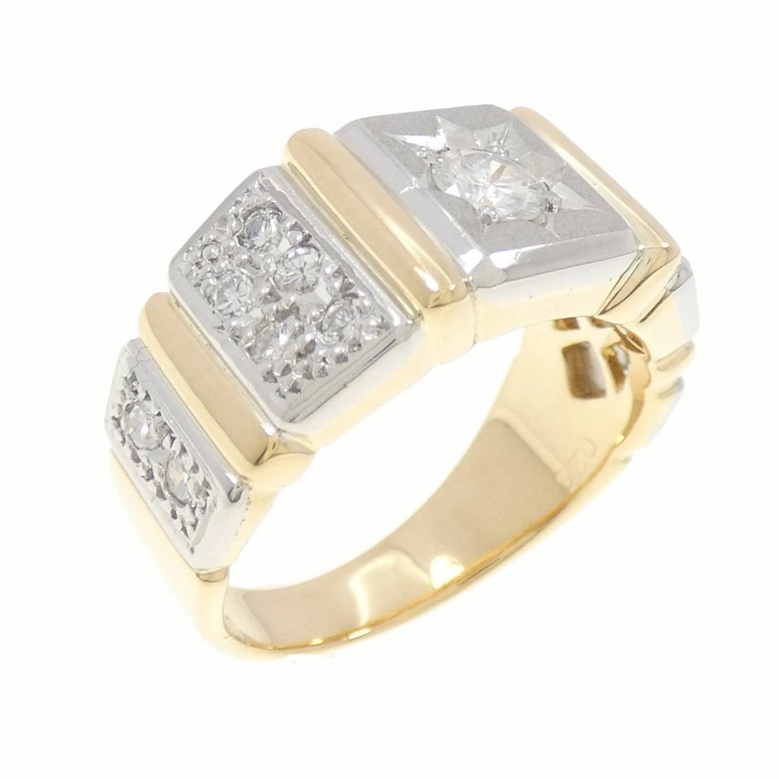 K18YG PT900 DIAMOND RING: K18YG PT900 Diamond Ring Brand: Unbranded Type/Style: Ring Material: 18K Yellow GoldPlatinum900, Main Stone/Creation Natural Color: Yellow GoldPlatinum Size: 7.5-8 (US size) Accessories: None