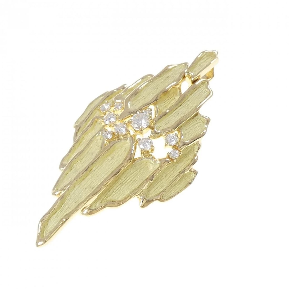 K18YG DIAMOND PENDANT: K18YG Diamond Pendant Brand: Unbranded Type/Style: Diamond Pendant/Brooch Material: 18K Yellow Gold, Main Stone/Creation Natural Color: Yellow Gold Size: Actual Size Approx. length x width: 51.5mm x