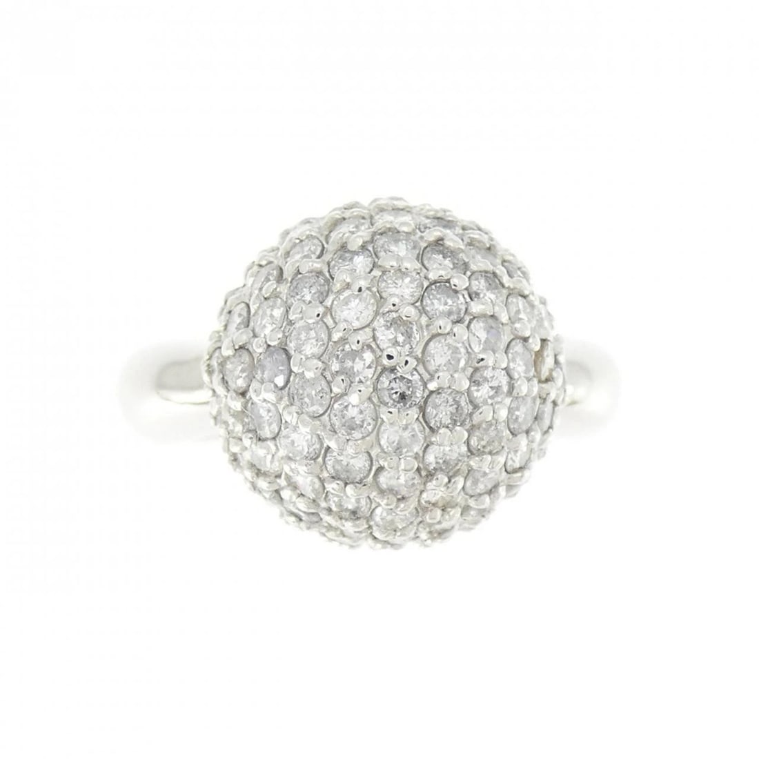 PT900 PAVE DIAMOND RING: PT900 Pave Diamond Ring Brand: Unbranded Type/Style: Diamond ring Material: PT900, Main Stone/Creation Natural Color: Silver Size: US 5 3/4 Accessories: None Accessories Notice: When purch