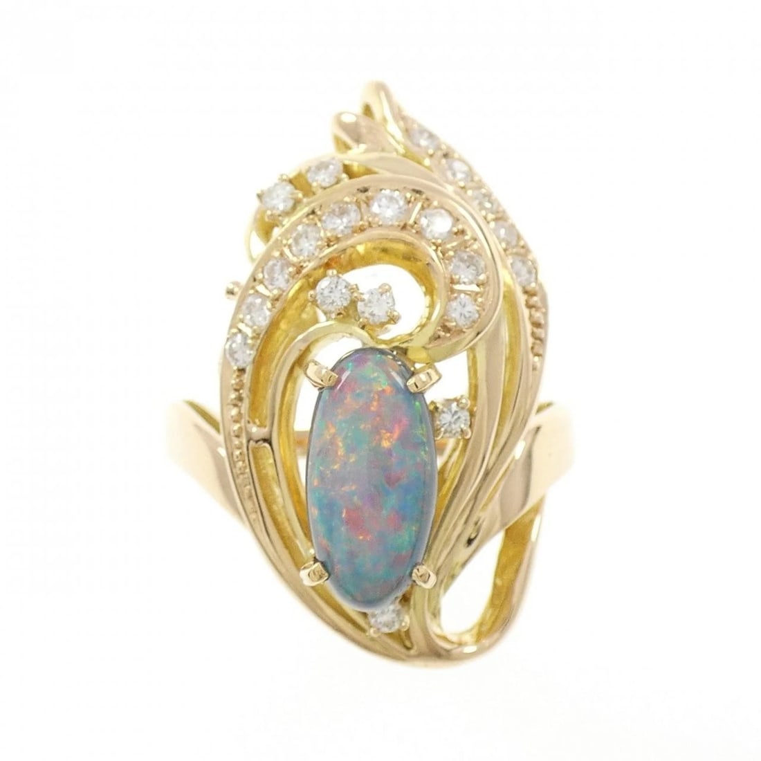 K18YG BLACK OPAL RING - 2