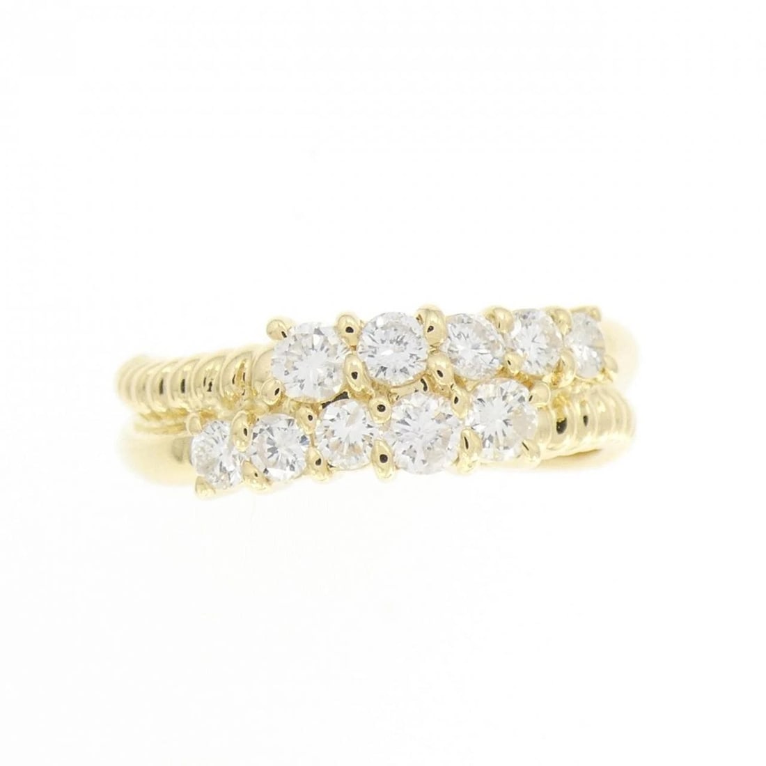 K18YG DIAMOND RING: K18YG Diamond Ring Brand: Unbranded Type/Style: Diamond ring Material: K18YG, Main Stone/Creation Natural Color: YELLOW GOLD Size: US 5 3/4 Accessories: None Accessories Notice: When purchasing