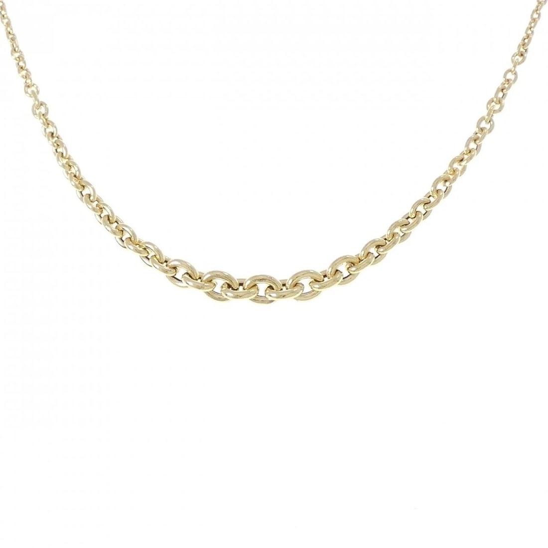 750YG NECKLACE: 750YG Necklace Brand: Unbranded Type/Style: Necklace Material: 750YG, Color: YELLOW GOLD Size: 40cmActual Size Chain maximum width approx.: 4.3mm Accessories: None Accessories Notice: When purchasing
