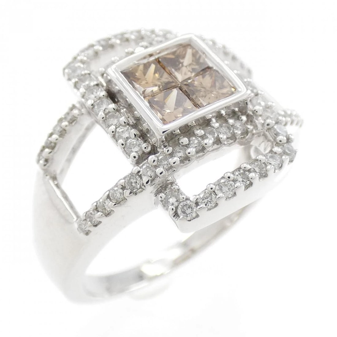 K18WG DIAMOND RING: K18WG Diamond Ring Brand: Unbranded Type/Style: Diamond Ring Material: K18WG, Main Stone/Creation Natural Color: White Gold Size: US 6 1/4 Accessories: None Accessories Notice: When purchasing