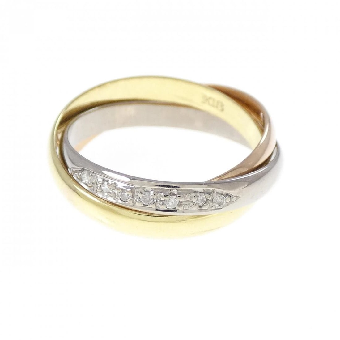 K18 THREE-COLOR DIAMOND RING (1 of 3)