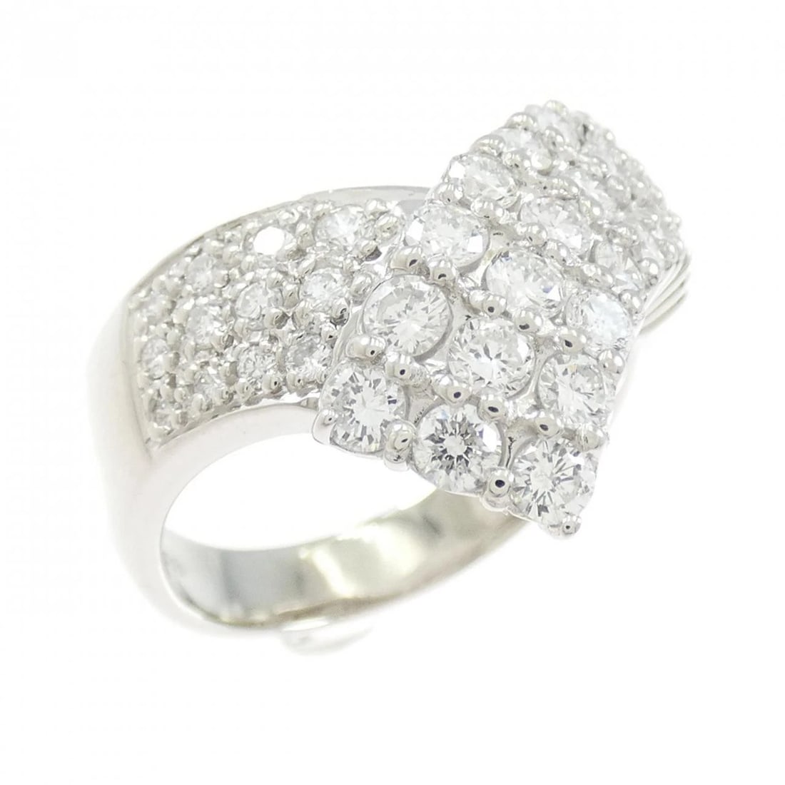 PT900 DIAMOND RING: PT900 Diamond Ring Brand: Unbranded Type/Style: Diamond Ring Material: PT900, Main Stone/Creation Natural Color: Silver Size: US 7 Accessories: None Accessories Notice: When purchasing pre