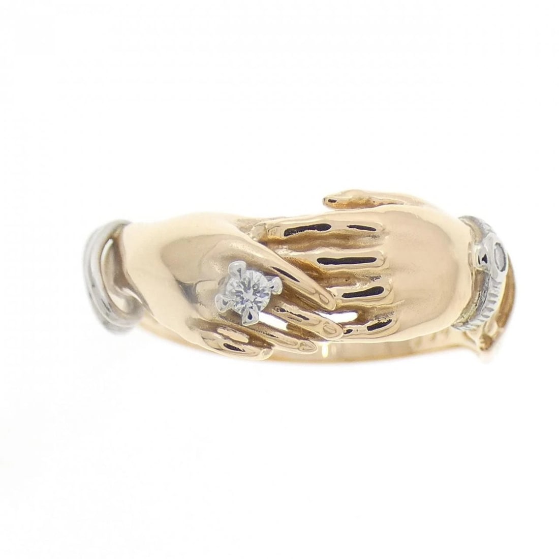 K18YG/PT900 DIAMOND RING: K18YG/PT900 Diamond Ring Brand: Unbranded Type/Style: Diamond Ring Material: K18YG/PT900, Main Stone/Creation Natural Color: YG,Silver Size: US 6 1/4 Accessories: None Accessories Notice: When