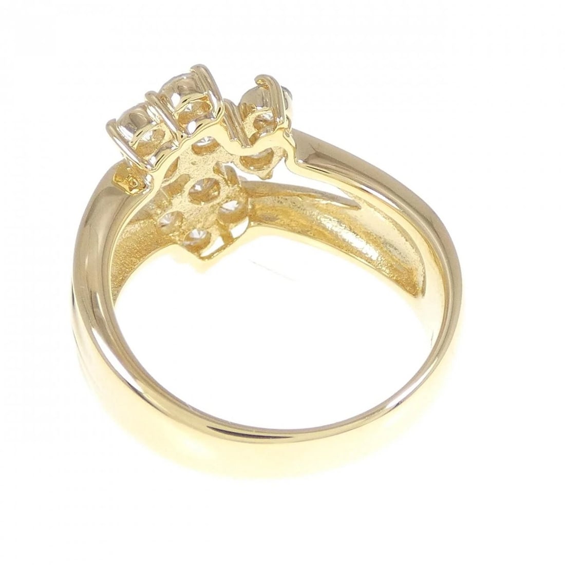 K18YG FLOWER DIAMOND RING - 3