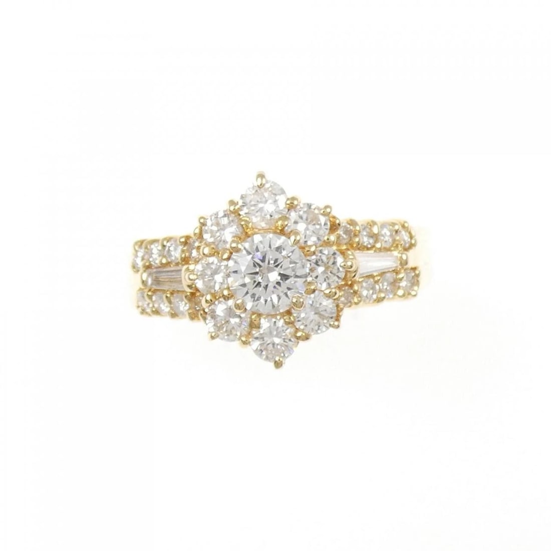 K18YG DIAMOND RING: K18YG Diamond Ring Brand: Unbranded Type/Style: Diamond Ring Material: K18YG, Main Stone/Creation Natural Color: Yellow Gold Size: US 6 1/4 Accessories: None Accessories Notice: When purchasing