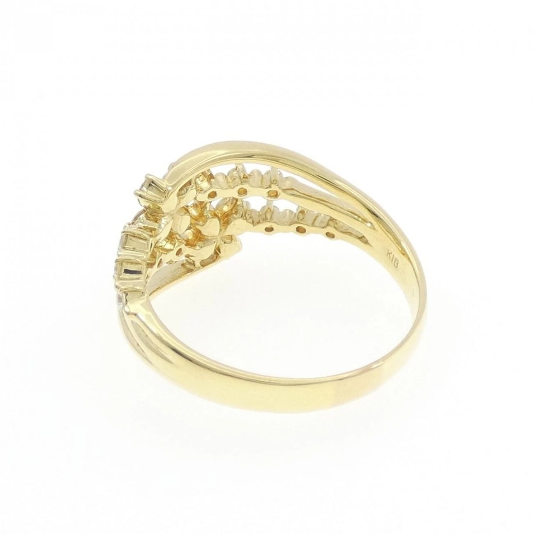 K18YG FLOWER DIAMOND RING - 3