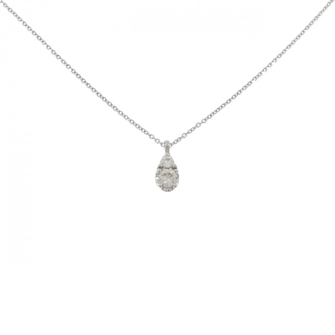 K18WG DIAMOND NECKLACE: K18WG Diamond Necklace Brand: Unbranded Type/Style: Diamond Necklace Material: K18WG, Main Stone/Creation Natural Color: White Gold Size: Actual Size Pendant length approx. x width approx.: