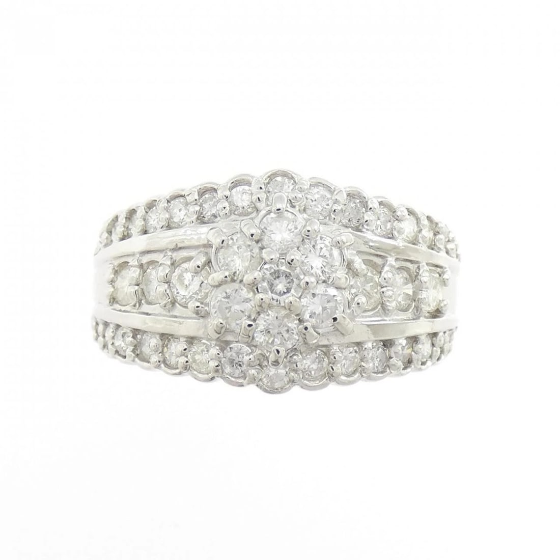 PT900 FLOWER DIAMOND RING - 2