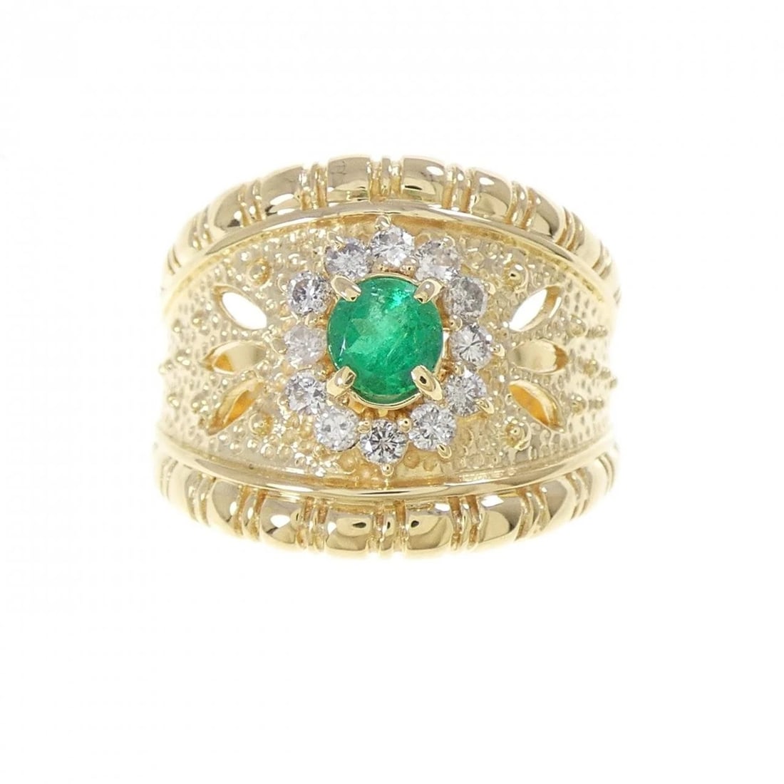 18K YELLOW GOLD EMERALD RING - 2