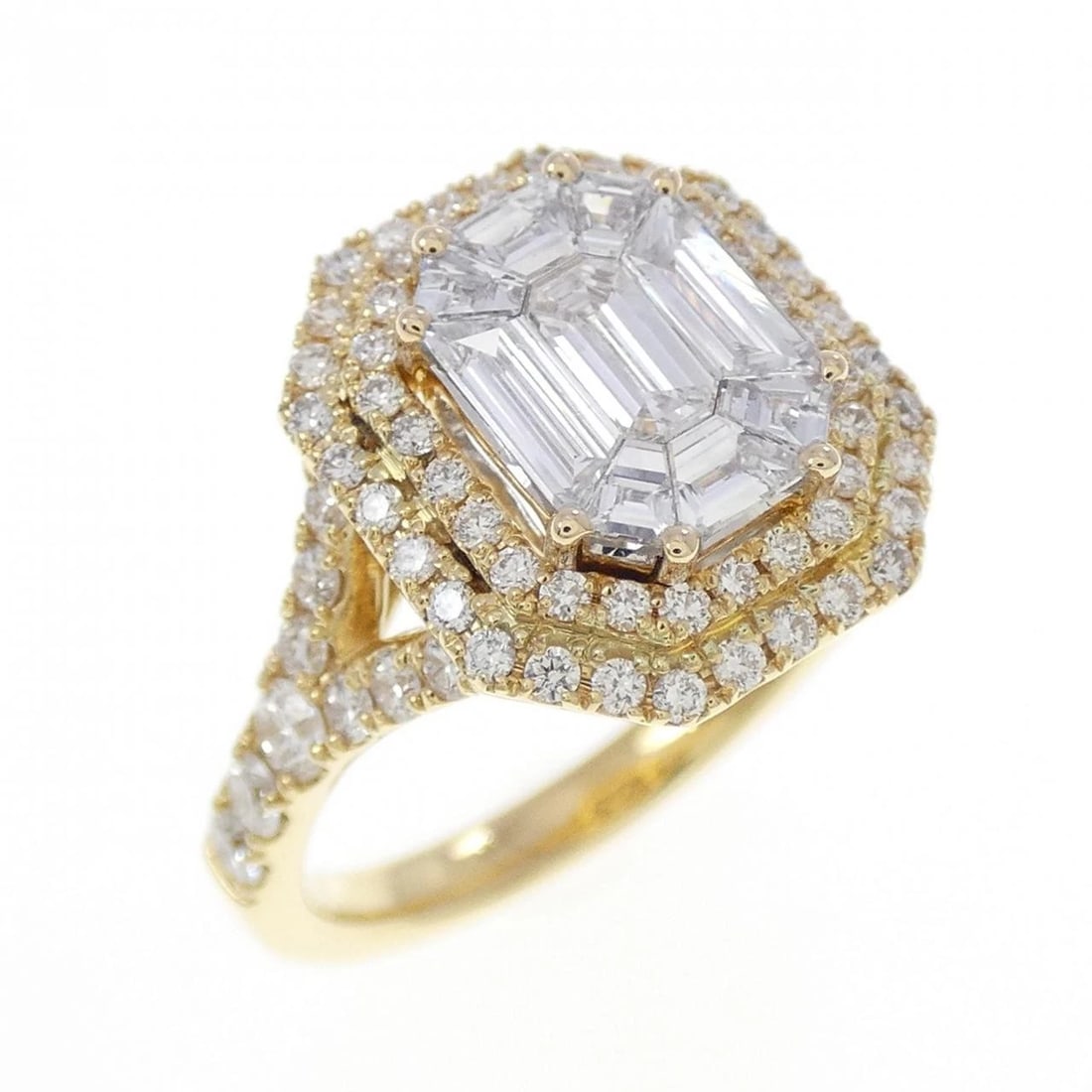 K18YG DIAMOND RING: K18YG Diamond Ring Brand: Unbranded Type/Style: Diamond Ring Material: K18YG, Main Stone/Creation Natural Color: Yellow Gold Size: US 6 1/4 Accessories: None Accessories Notice: When purchasing
