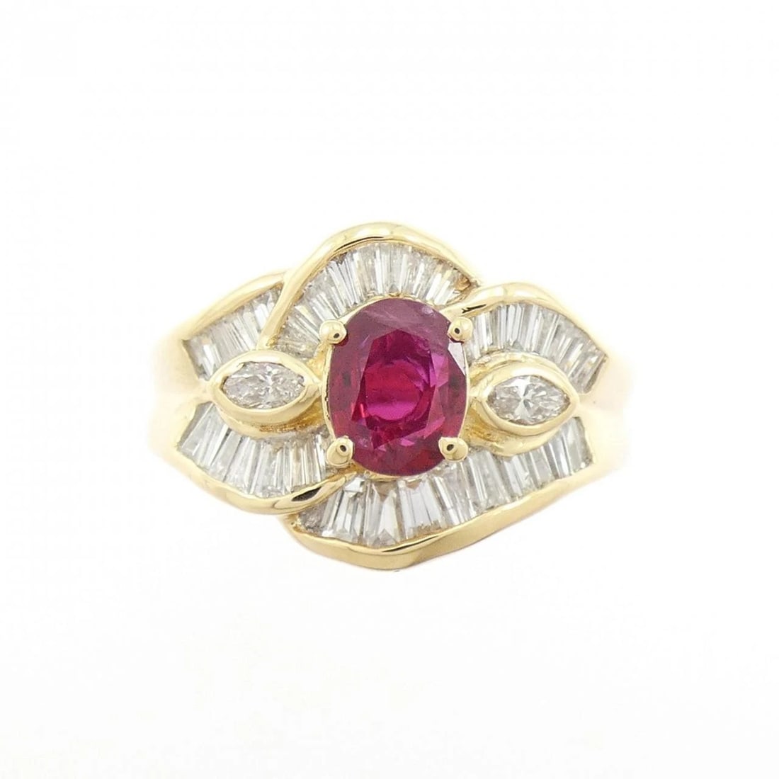 K18YG RUBY RING - 2