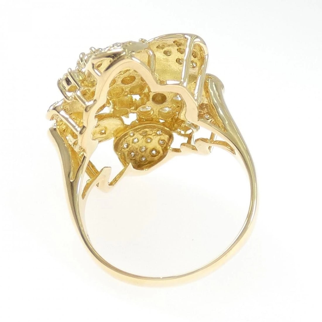 K18YG FLOWER DIAMOND RING - 3