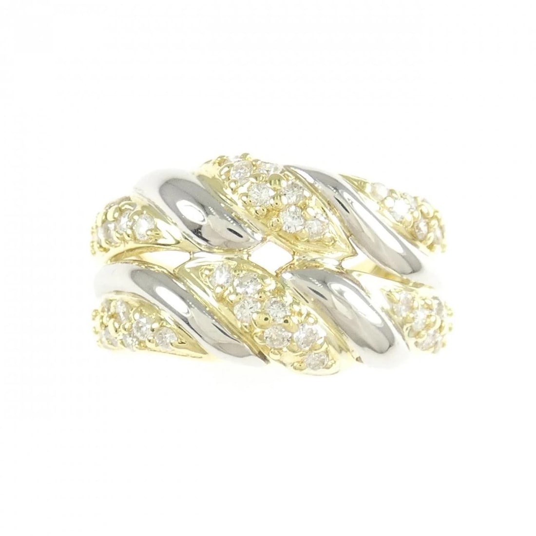 K18YG/PT900 DIAMOND RING - 2