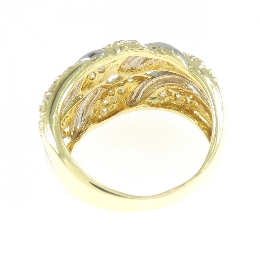 K18YG/PT900 DIAMOND RING - 3