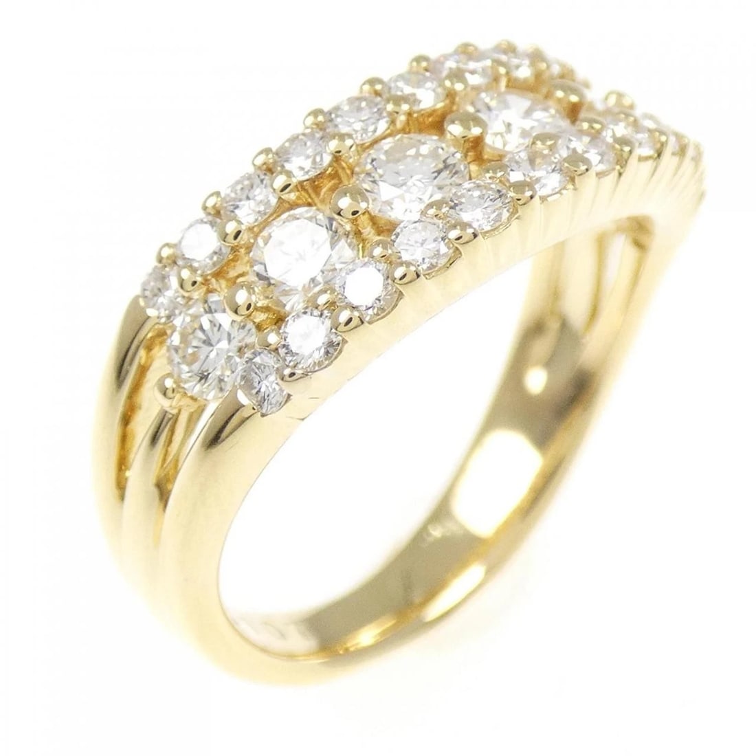 K18YG DIAMOND RING: K18YG Diamond Ring Brand: Unbranded Type/Style: Diamond ring Material: 18K Yellow Gold, Main Stone/Creation Natural Color: Yellow Gold Size: US 5 1/2 Accessories: None Accessories Notice: