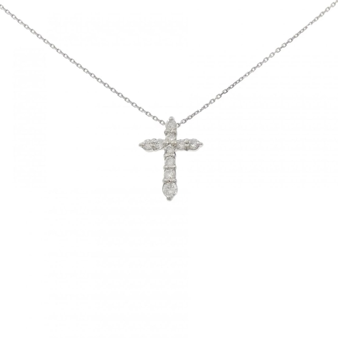 PT900/PT850 CROSS DIAMOND NECKLACE: PT900/PT850 Cross Diamond Necklace Brand: Unbranded Type/Style: Diamond Necklace Material: PT900/PT850, Main Stone/Creation NATURAL Color: Silver Size: 40CM Actual Size Pendant length approx. x width 